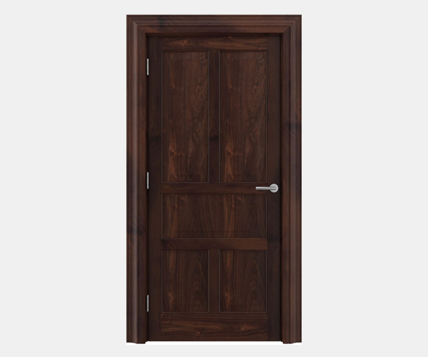 Shadbolt Timeless Type15 hardwood panelled door in American black walnut veneer