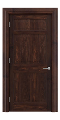 Shadbolt Timeless Type12 hardwood panelled door in American black walnut veneer