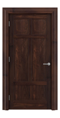 Shadbolt Timeless Type13 hardwood panelled door in American black walnut veneer