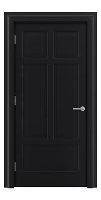 Shadbolt Timeless Type13 hardwood panelled door in RAL 9005 paint finish