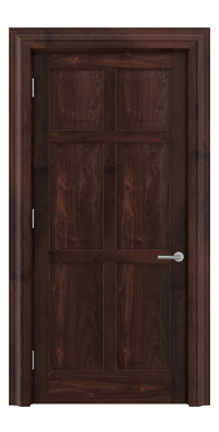 Shadbolt Timeless Type14 hardwood panelled door in American black walnut veneer