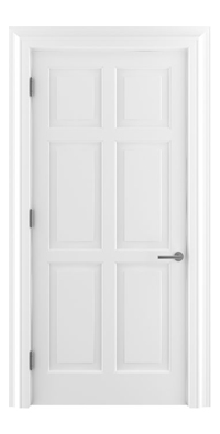 Shadbolt Timeless Type16 hardwood panelled door in RAL 9005 paint finish