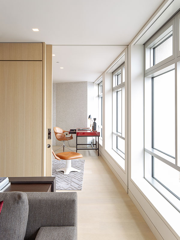 Shadbolt veneered pocket door at Centrepoint, London