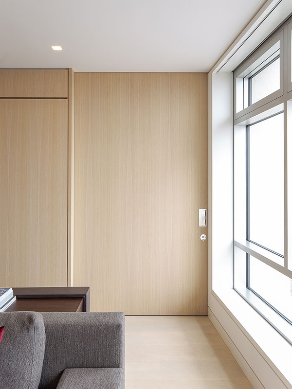 Shadbolt veneered pocket door at Centrepoint, London
